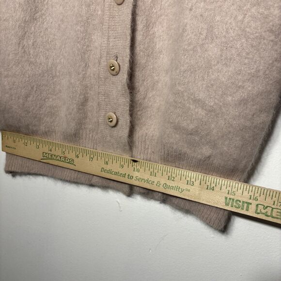 RARE BELLDINI Fluffy Fuzzy Vintage Angora Light Pink Cardigan Sweater Sz M Flaw - Picture 10 of 14